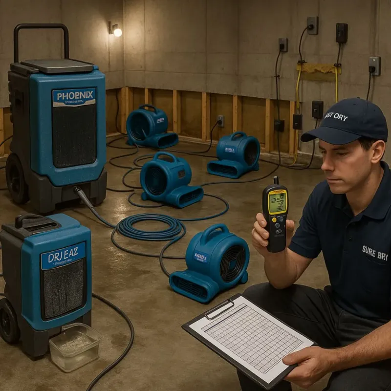 Structural Drying and Dehumidification process in Mount Morris, WI